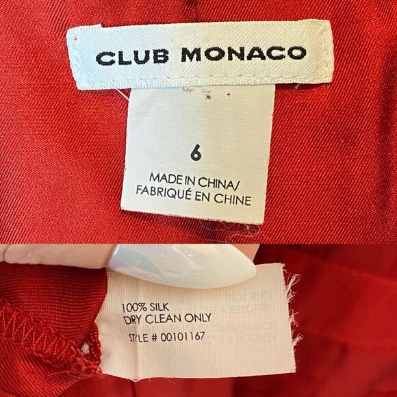 Club Monaco Silk Sleeveless Red Romper size 6 - Picture 5 of 5